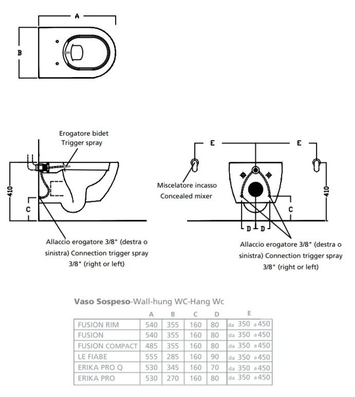 Унитаз подвесной Hatria Fusion VBY1CC01 54х35,5 с функцией биде ФОТО