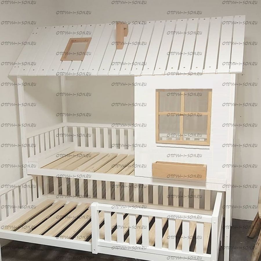 Двухъярусная кровать-домик Standard выкатная №30