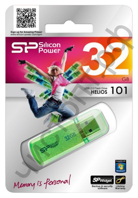 флэш-карта Silicon Power 32GB Helios 101 green