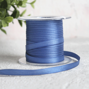 Шелковая лента MAJESTIK синяя №134, 7 мм., искусственная