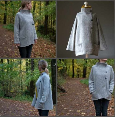[Вязание] Двубортное вязаное пальто KiMono (Катрин Шнайдер)