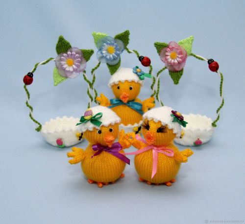 Мастер-класс по вязанию 'Пасхальные цыплята' (спицы) (Елена Белова)