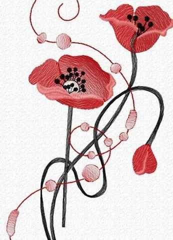 [New Embroidery] Дизайн машинной вышивки 'Маковые бусинки' (Яблоня-jblonj)