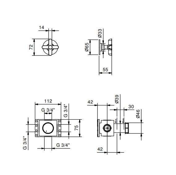 Запирающий вентиль Fantini Icona Classic R791B схема 1