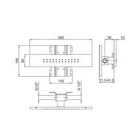 Боковая форсунка для душа Fantini Milano 8034B схема 2