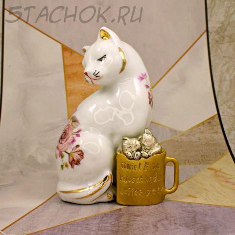 Брошь "Два котенка в кружке" (Danecraft США)