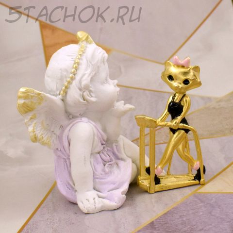 Брошь "Кошечка на фитнесе" (Danecraft США)