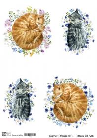 Декупажная карта Base of art, 20*30 см, Dream cat 1