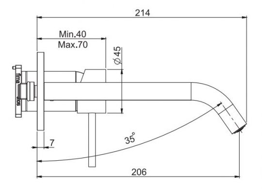 Стальной округлый смеситель для раковины Fima carlo frattini Spillo steel F3081N ФОТО