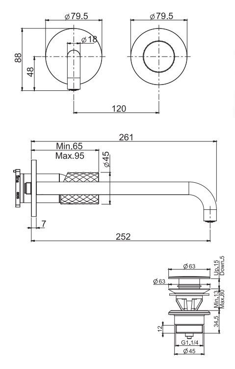 Смеситель для раковины с текстурированной ручкой Fima carlo frattini Spillo Tech F3051N ФОТО