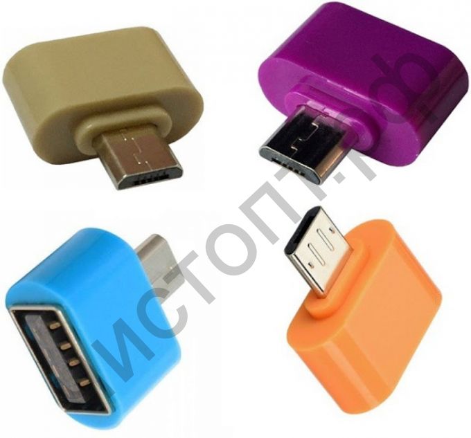 Переходник штекер (папа) microUSB - гнездо (мама) USB без упаковки OTG