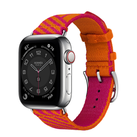 Часы Apple Watch Hermès Series 6 GPS + Cellular 40mm Silver Stainless Steel Case with Orange/Rose Mexico Jumping Single Tour