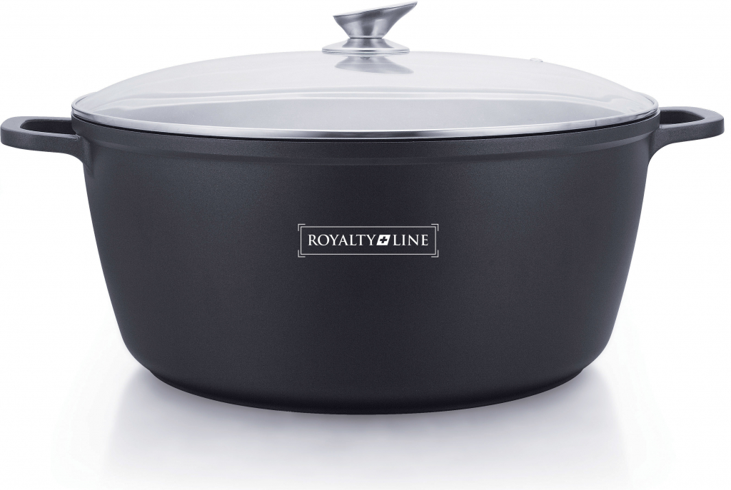 КАСТРЮЛЯ С КРЫШКОЙ  8 Л ROYALTY LINE С МРАМОРНЫМ ПОКРЫТИЕМ   RL-BS36M Black