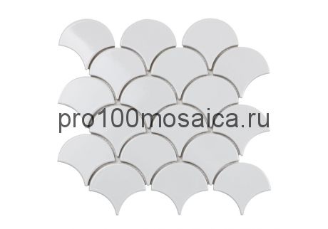WHITE SCALES Плитка мозаика чешуйки белая керамика RUSTIC, 259*279*6 (ORRO Mosaic)
