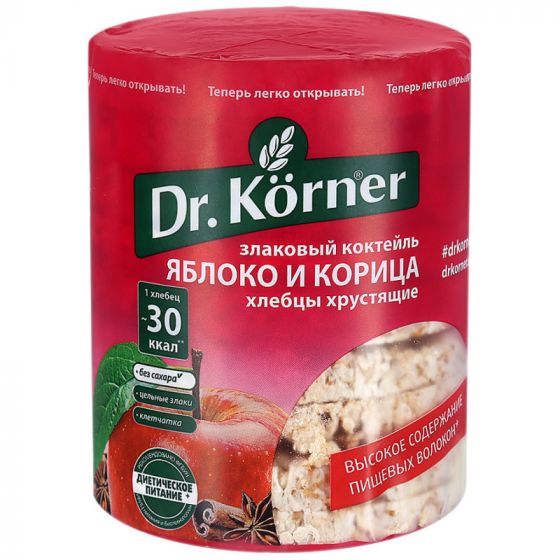 Хлебцы Злаковый коктейль яблоко и корица Dr.Korner 100 г