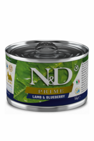 N&D DOG PRIME LAMB&BLUEBERRY mini (Ягненок с черникой для собак мелких пород) 140г.
