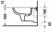 Биде Duravit подвесное D-Code 225715 схема 2