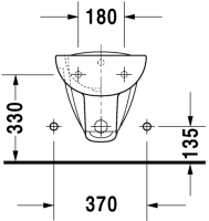 Биде Duravit подвесное D-Code 225715 схема 3