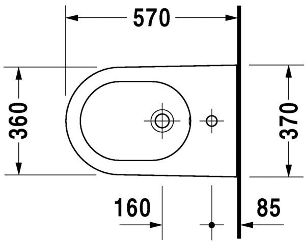 Биде Duravit напольное Starck 2 225510 схема 1