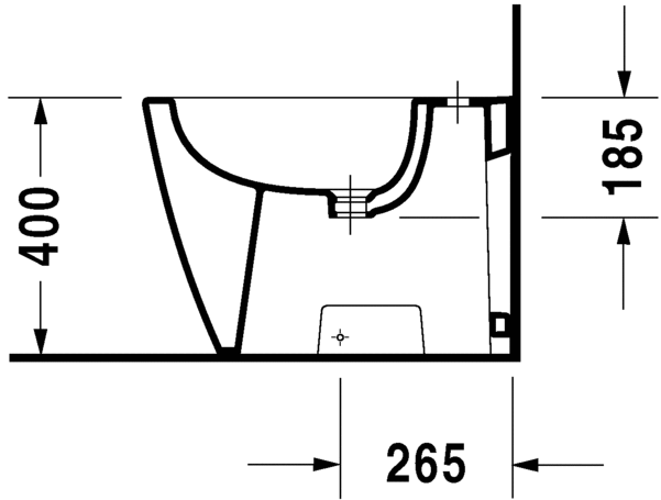 Биде Duravit напольное Starck 2 225510 схема 2