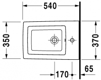 Биде Duravit подвесное 2nd floor 225415 схема 1