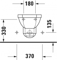 Биде Duravit подвесное серия 1930 026610 схема 3