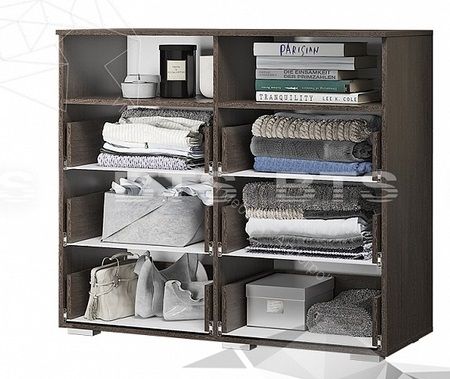 Комод "Азаро" Белый глянец/Крафт