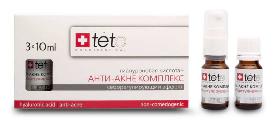 Гиалуроновая кислота и анти-акне комплекс Tete cosmeceutical (Тете косметик) 3*10 мл