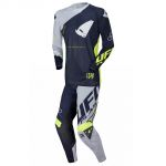 UFO Slim Frequency Blue/Gray/Neon Yellow джерси и штаны для мотокросса, серо-синие