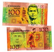 100 cem escudos (эскудо) — Криштиану Роналду (Cristiano Ronaldo. Portugal). Памятная банкнота. UNC Oz ЯМ