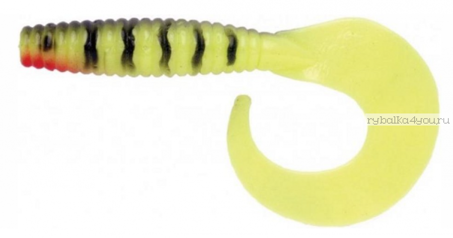 Силиконовая приманка WAKE GRUB 3.5" 7см/ 2гр/ Цвет: NEON PERCH 166 (Упаковка 10 шт.)