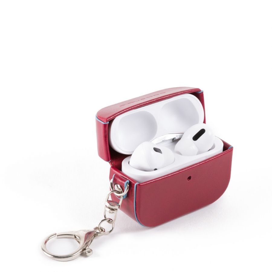 Чехол кожаный Piquadro AC5308B2/R для AirPods Pro бордовый