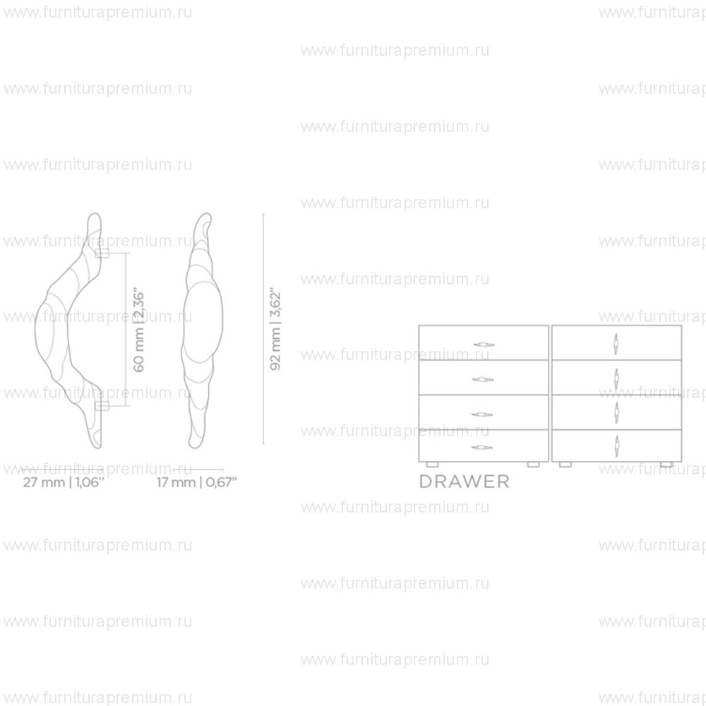 Ручка-скоба для мебели PullCast Sonoran EA1046