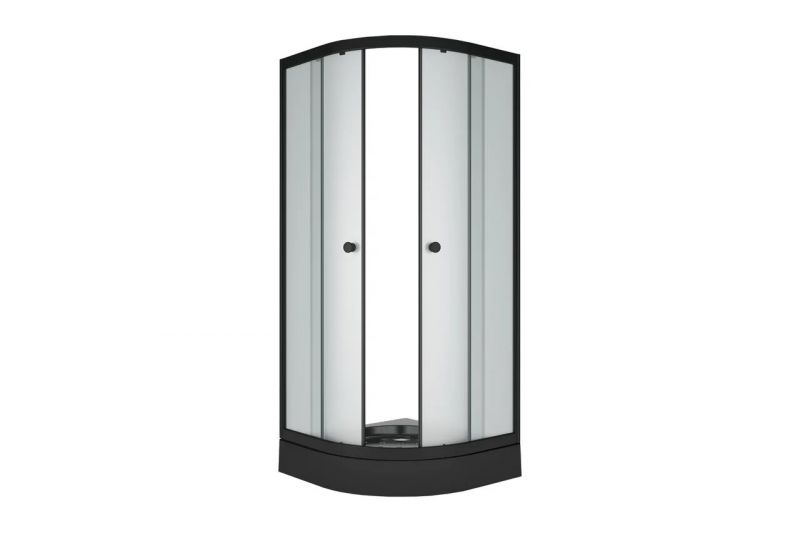 Душевой уголок Метакам Classic BLACK  90х90х175 матовый, низкий поддон, черный