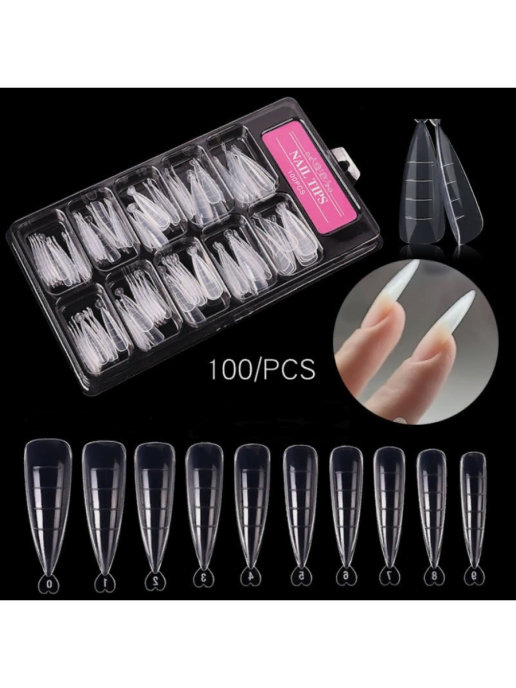 Многоразовые верхние формы с разметкой заостренные 100 шт "стилеты"