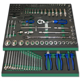 ACK-E8009F Набор инструментов в ложементе EVA 1/2" и 1/4", 143 предмета LICOTA