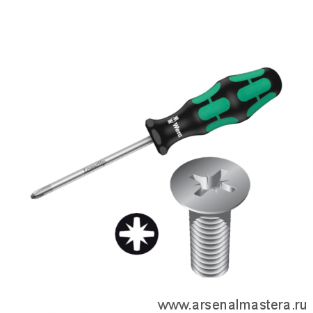 Отвертка крестовая Pozidriv Kraftform Plus 355 PZ 3 x 150 мм 009320 WERA WE-009320