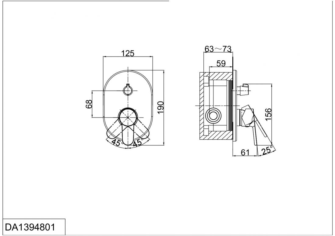 Смеситель для душа встраиваемый D&K Rhein Marx (DA1394801)