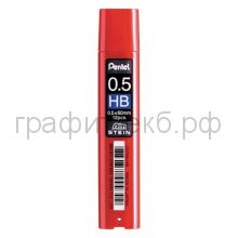 Грифели 0.5мм НВ Pentel Ain Stein 12шт. C275S-HB