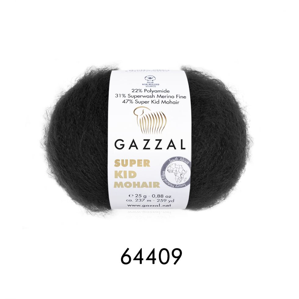 Super kid mohair (Gazzal) 64409-черный