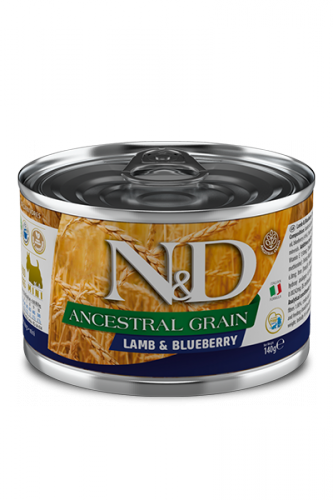 N&D DOG ANCESTRAL GRAIN LAMB&BLUEBERRY mini (Ягненок, черника для собак мелких пород) 140г.