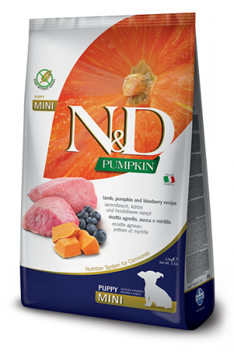 N&D Lamb Pumpkin & Blueberry Puppy Mini (ягненок, тыква и черника для щенков мелких пород)
