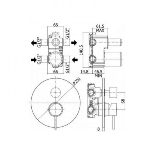 Смеситель для душа Paffoni Light LIG019 ФОТО