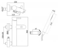 Смеситель для ванны Paffoni Light LIG023 схема 4