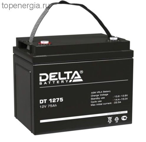 Аккумулятор герметичный VRLA свинцово-кислотный DELTA DT 1275