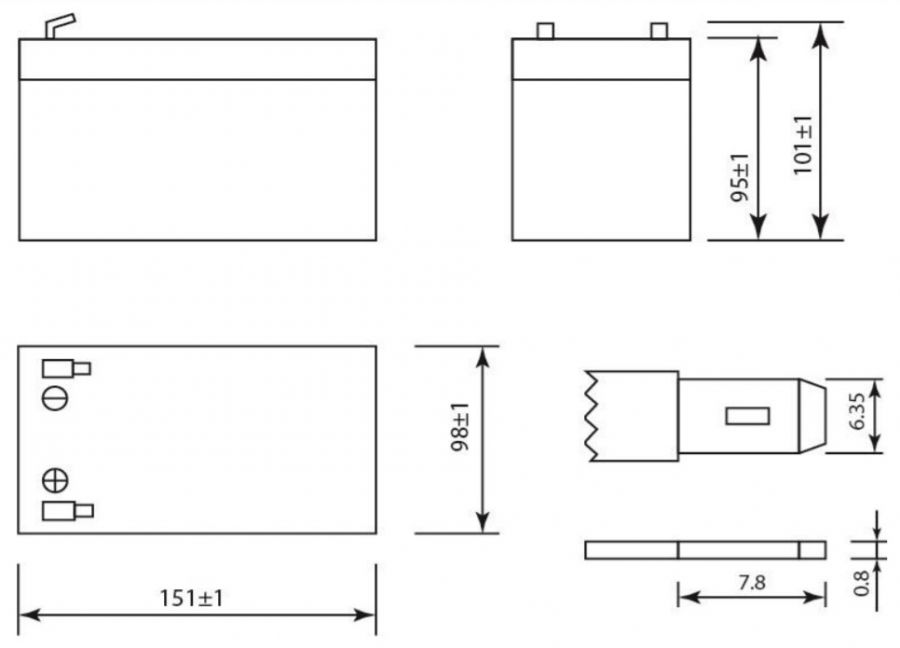 Аккумулятор герметичный VRLA свинцово-кислотный DELTA DT 1212
