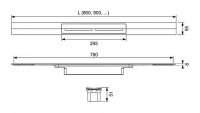 Душевой лоток Tece Drainprofile 80 6708 с решеткой PVD схема 18