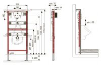 Инсталляция Tece Profil 9320013 для подвесного писсуара с клапаном U2 без кнопки смыва схема 2