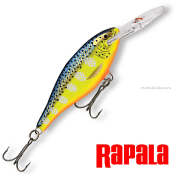 Воблер Rapala Shad Rap 50мм / 6 гр / Заглубление: 1,2 - 2,7 м / цвет:  SR05-HS