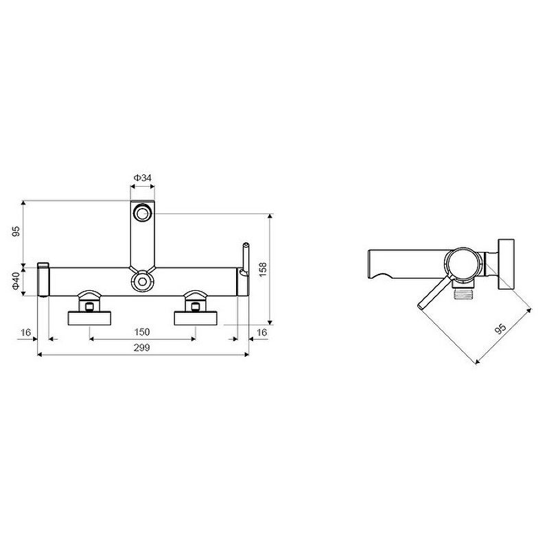 Смеситель для ванны Excellent Pi Arex AREX.1205 схема 4